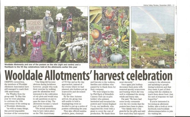 The Wooldale Allotment has become a local treasure during these difficult time.