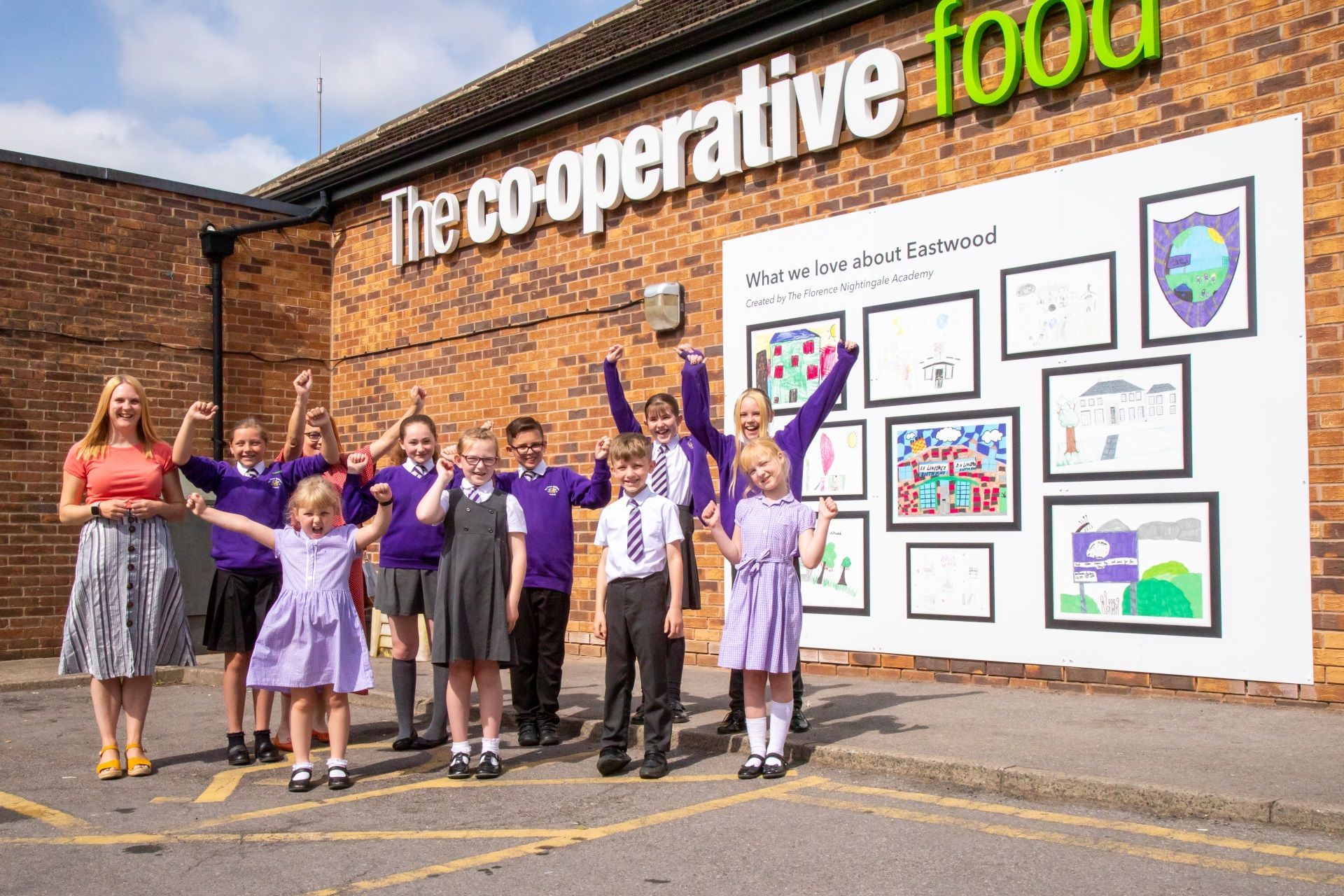 Schoolchildren’s delight as their special artwork takes pride of place on new Eastwood store