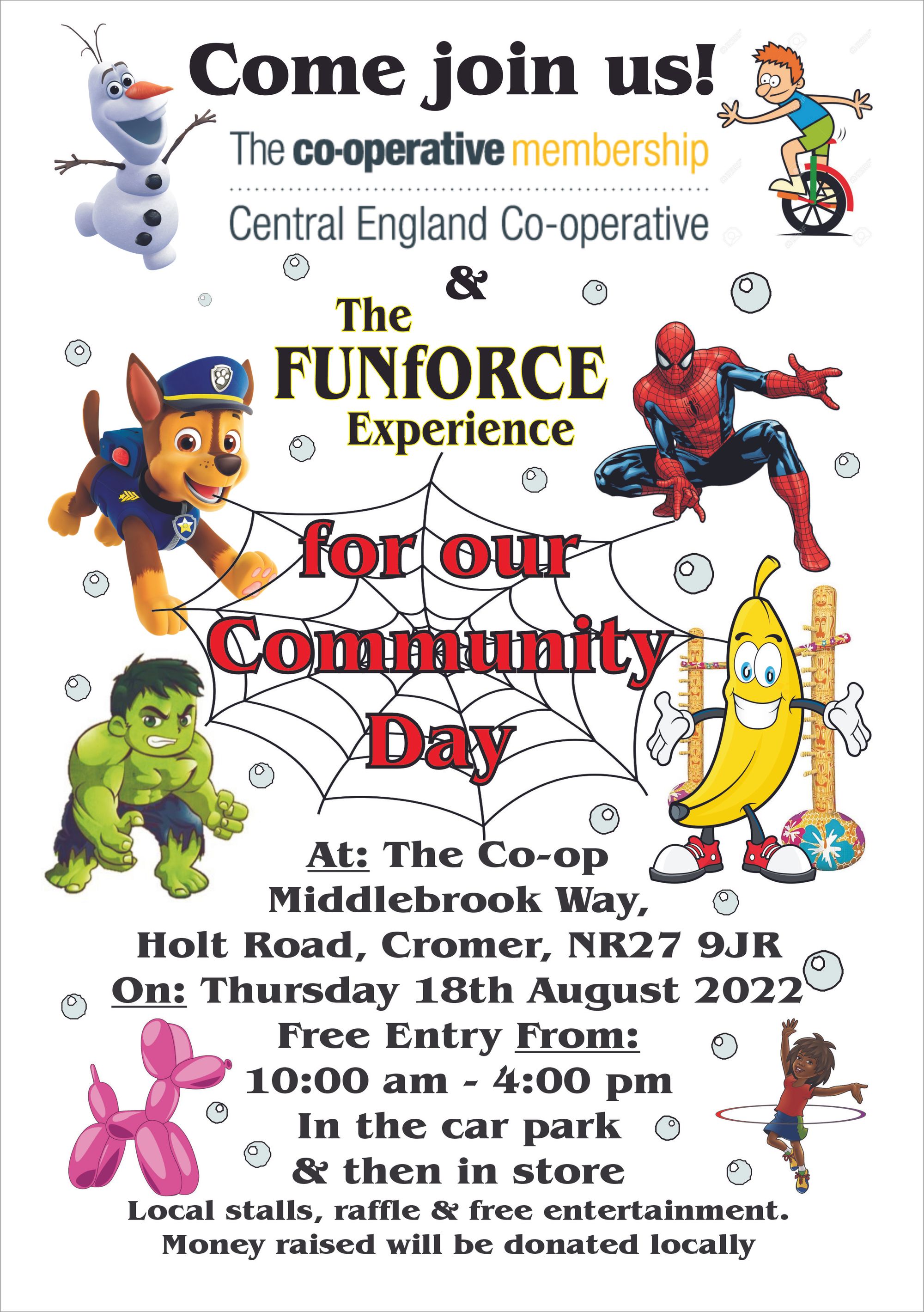 August 18th-Cromer, Food store- Community Fun Day