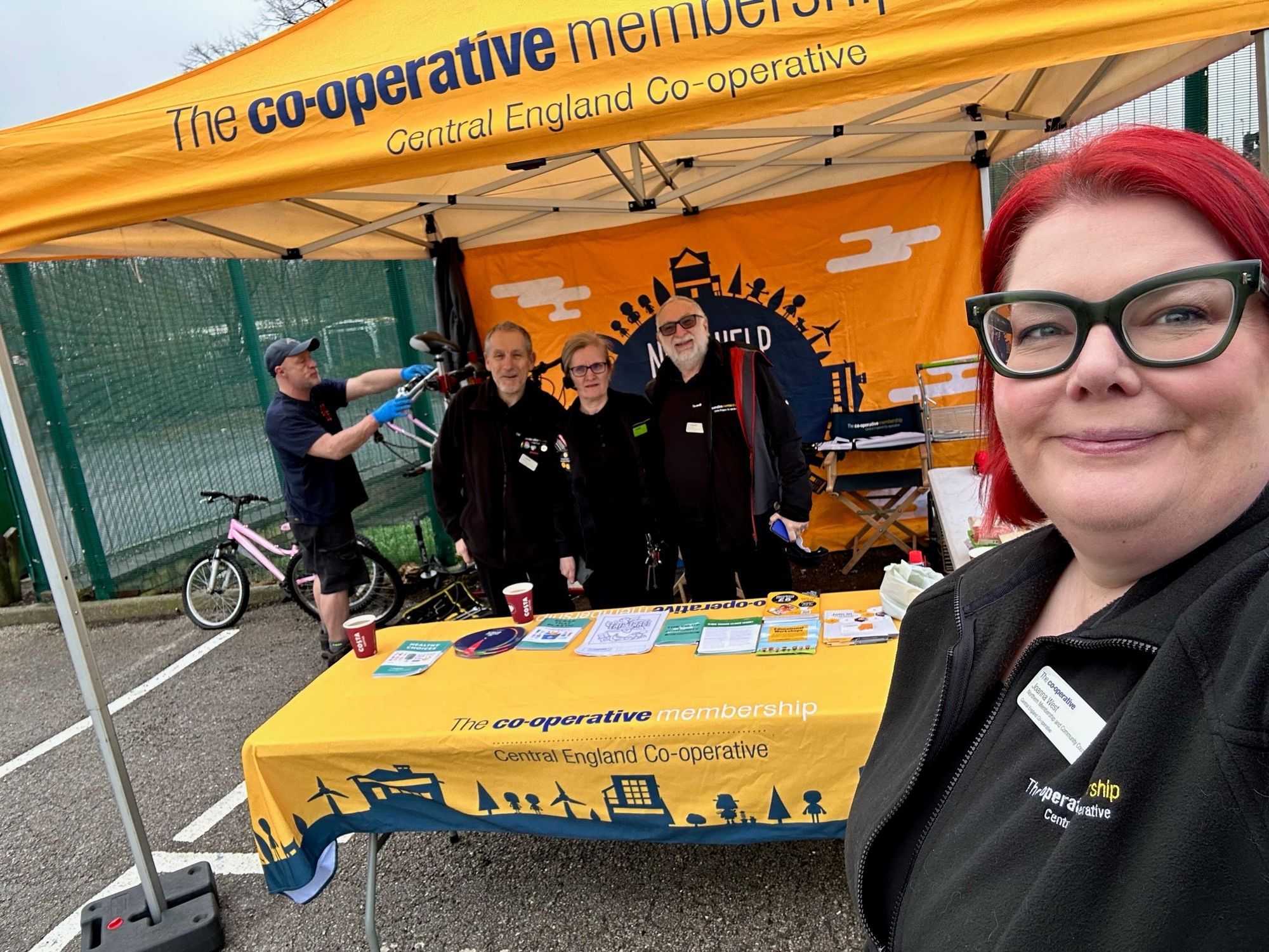 Bike repairs at the re-launched Langley Mill Store