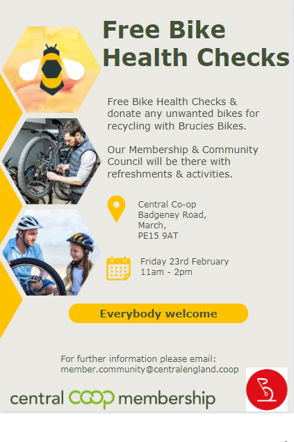 Free Bike Health Checks at our store on Badgeney Road in March, Cambridgeshire.